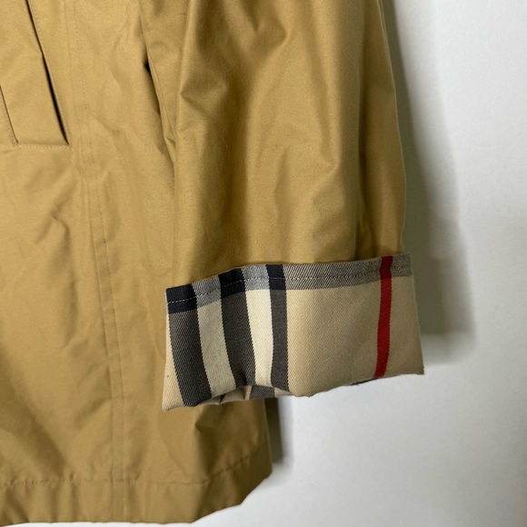 Burberry London Hooded Raincoat Trench Coat Women’s US 14 Tan Check Lining - Picture 14 of 15